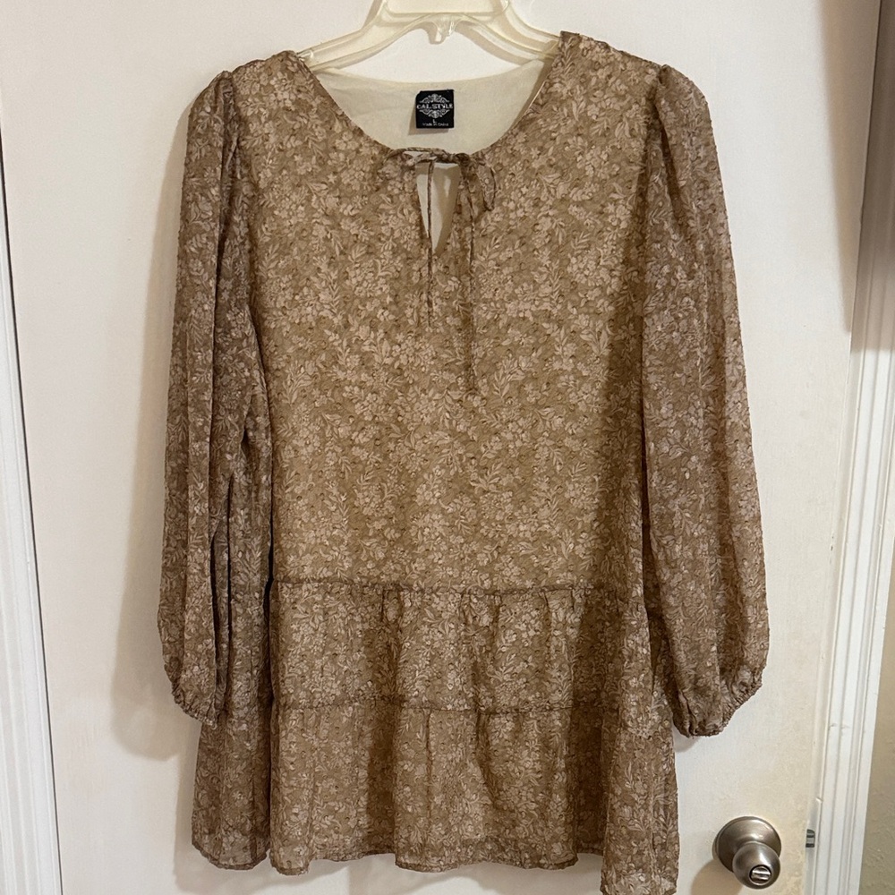 Floral Brown Women's Top
